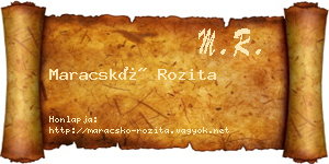 Maracskó Rozita névjegykártya
